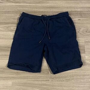 Forever 21 Men Navy Blue Drawstring Elastic Waist Chino Shorts Small 2101344577